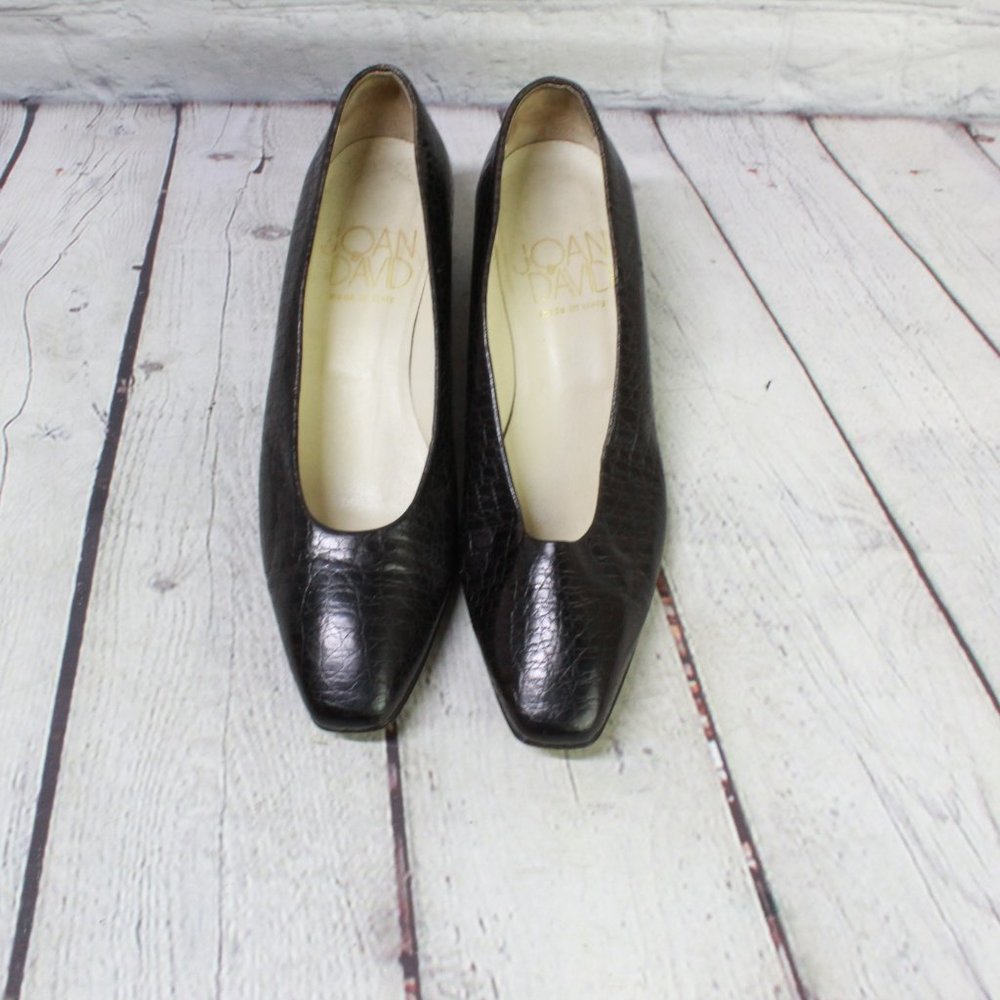 Joan & David Black Patent Leather Slip On Pumps Heel Shoes Size 6.5 B - Picture 5 of 9